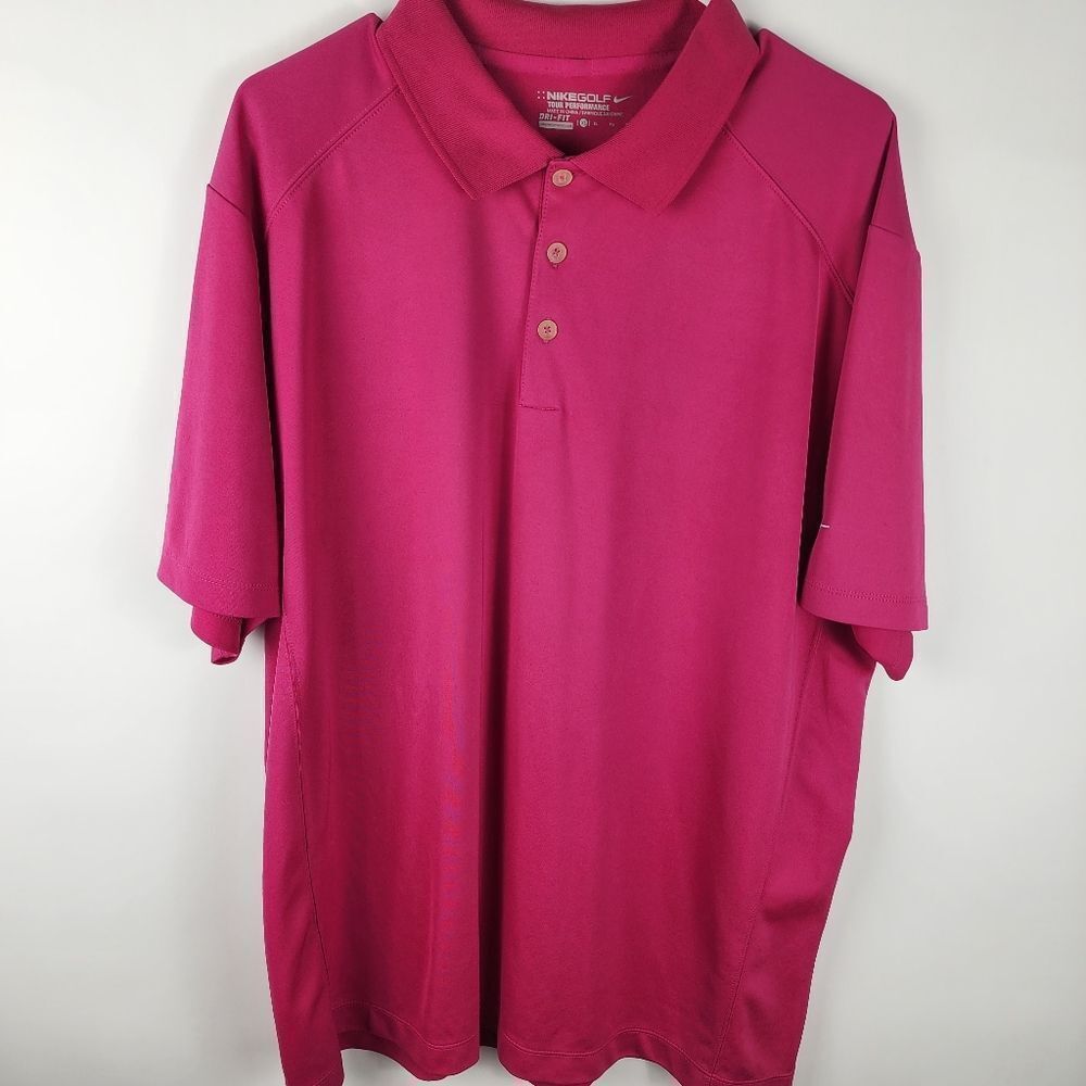 NIKE GOLF DRI FIT TOUR PERFORMANCE MENS XL SHORT SLEEVE POLO TEE SHIRT MAROON